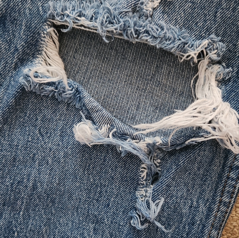 ABERCROMBIE '90s straight ultra high rise distressed curve love jeans 25/0 short - Picture 8 of 10
